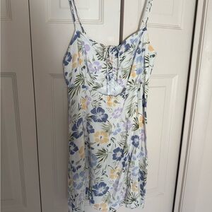 Aeropostale White and Yellow Floral Dress with Cutout